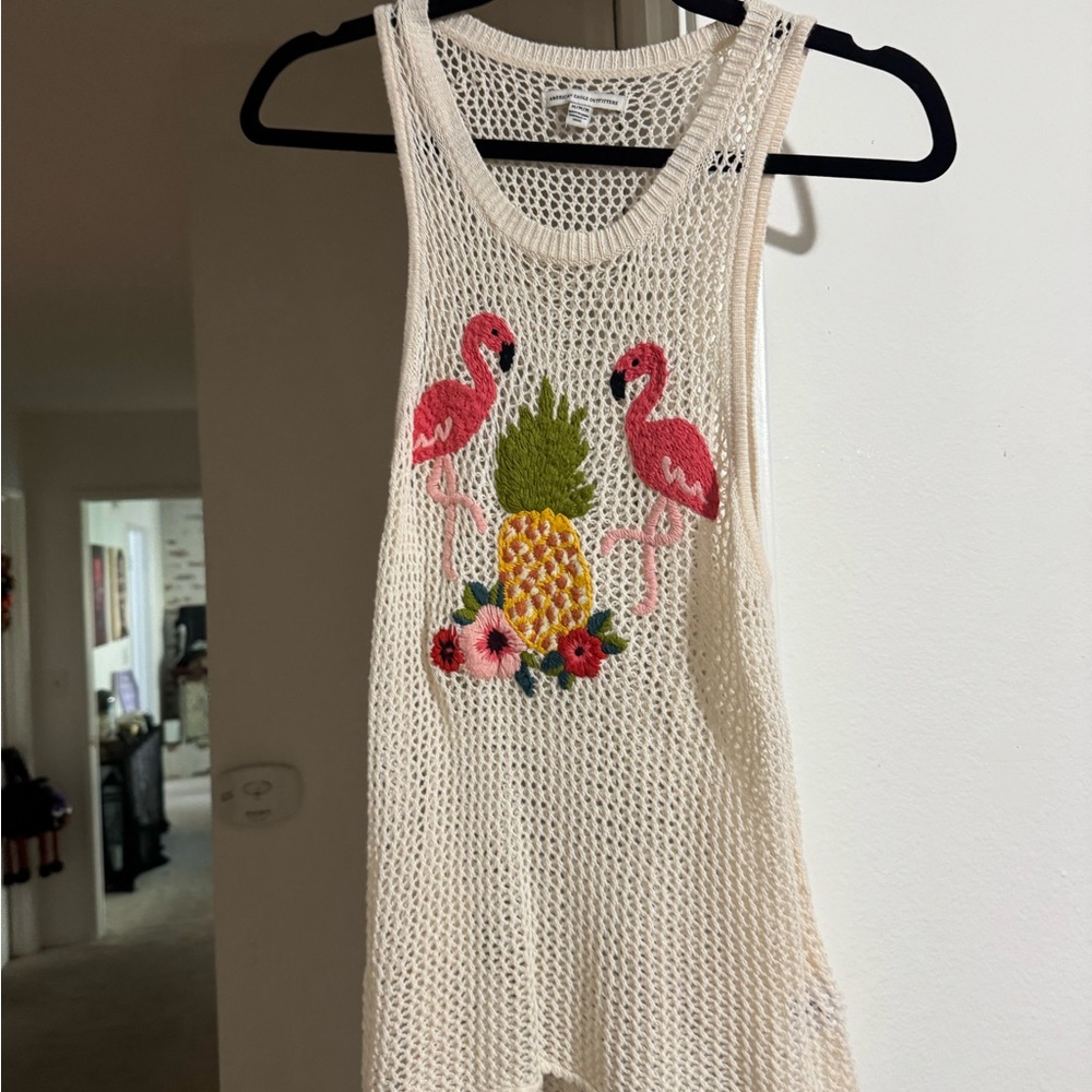 American Eagle Outfitters Cream Knit Top